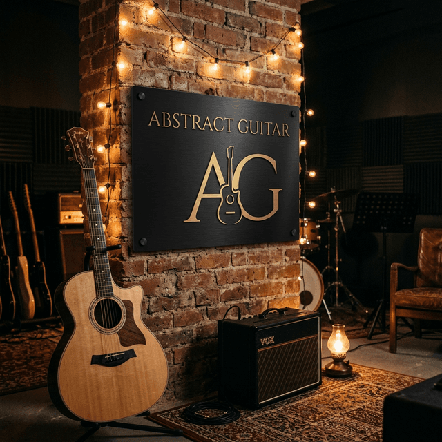 Studio Signboard — Atmospheric wall-mounted branding